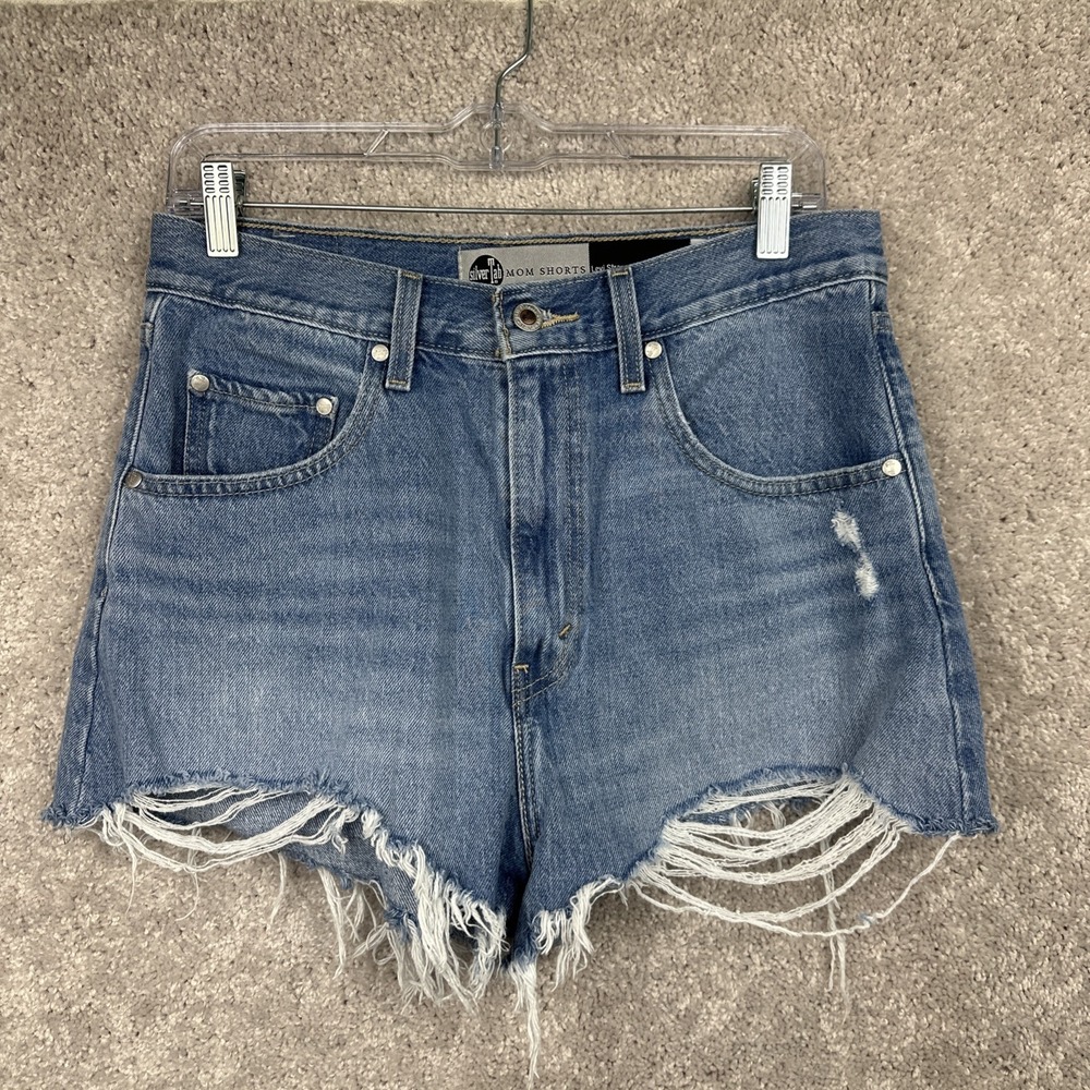 Levi's SilverTab‎ High Waisted Mom Shorts Womens Size 29 Light Wash Denim